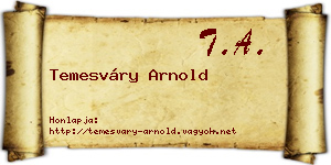 Temesváry Arnold névjegykártya